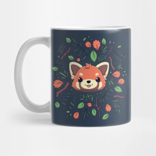 Red Panda Autumn Leaves // Kawaii, Wild Animal Mug